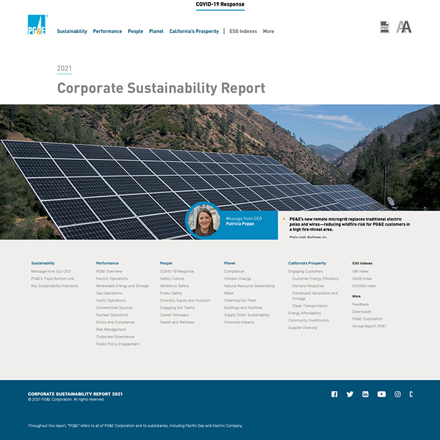 PG&E Corporate Sustainability Report